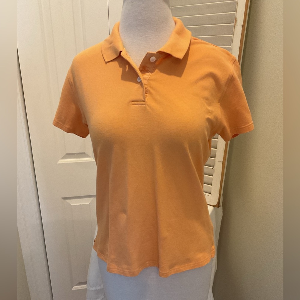 Burberry Classic Women's Short-Sleeve Polo in Peach, Size Large